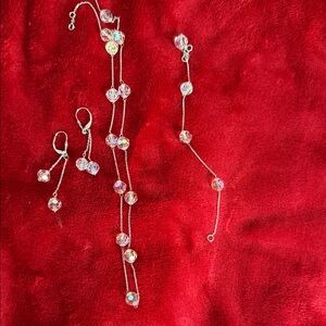 Elegant Silver Crystal Jewelry Set